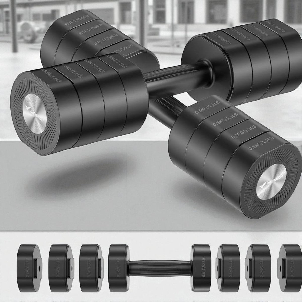 Haltères - AdjustTechDumbbells™ - Noir - Fit Adrenaline